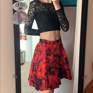 Jodi Kristopher Red & Black Dress